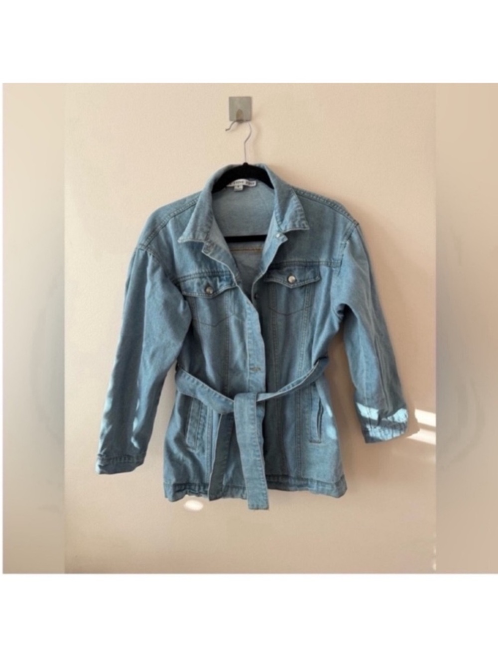 HYFVE Belted Light Blue Jean Jacket Small